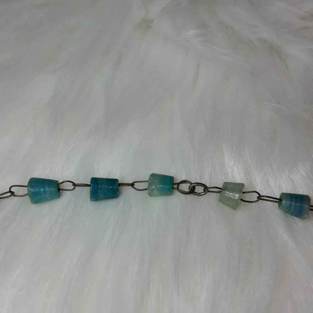 Carved AZTEC SunTurquoise Agate Stone Branded Pendant Necklace 15"L - Picture 8 of 11